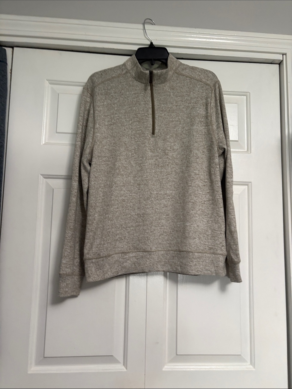 Greg Norman Collection Women’s  Heathered Taupe Zip-Up Sweater